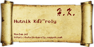 Hutnik Károly névjegykártya